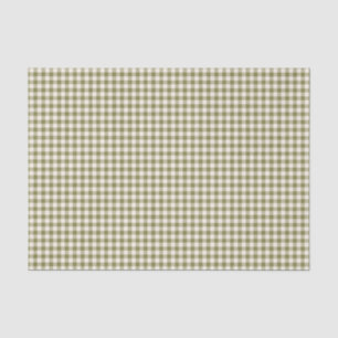 Papier Mousseline Cute Rétro Olive Green En vichy Plaid Motif