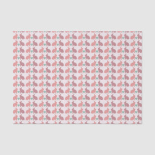 Papier Mousseline Cute rose Polka Dot Bunnies Motif