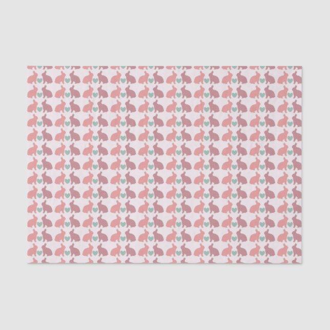 Papier Mousseline Cute rose Polka Dot Bunnies Motif (Recto)
