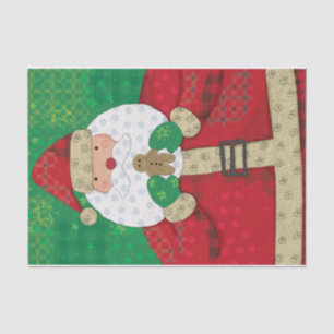 Papier Mousseline Cute Santa Gingerbread Festive Christmas