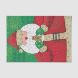 Papier Mousseline Cute Santa Gingerbread Festive Christmas