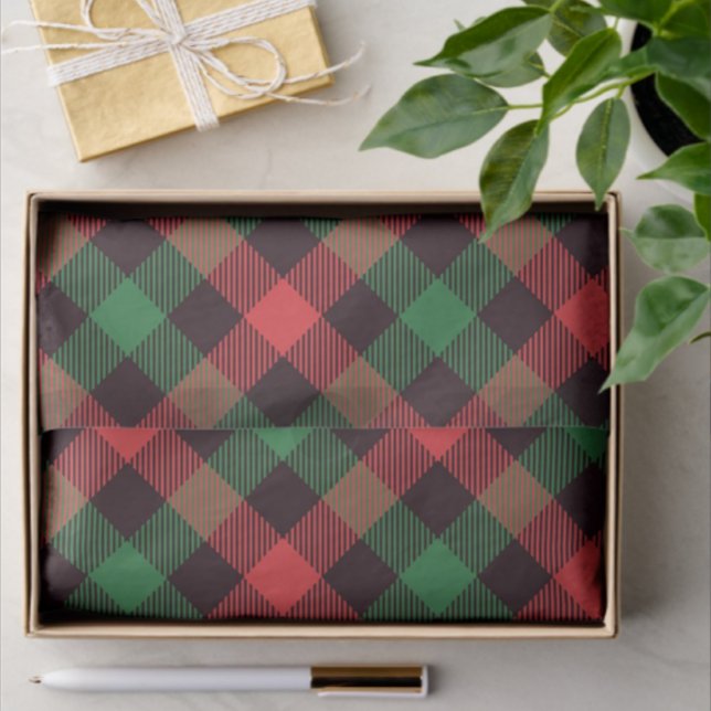 Papier Mousseline Cute Scottie Plaid Coloré (Coordinating plaids for crafting or gifting!)