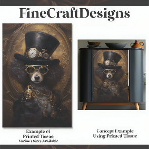 Papier Mousseline Cute Steampunk Chien En Peinture Casquette D3R Déc