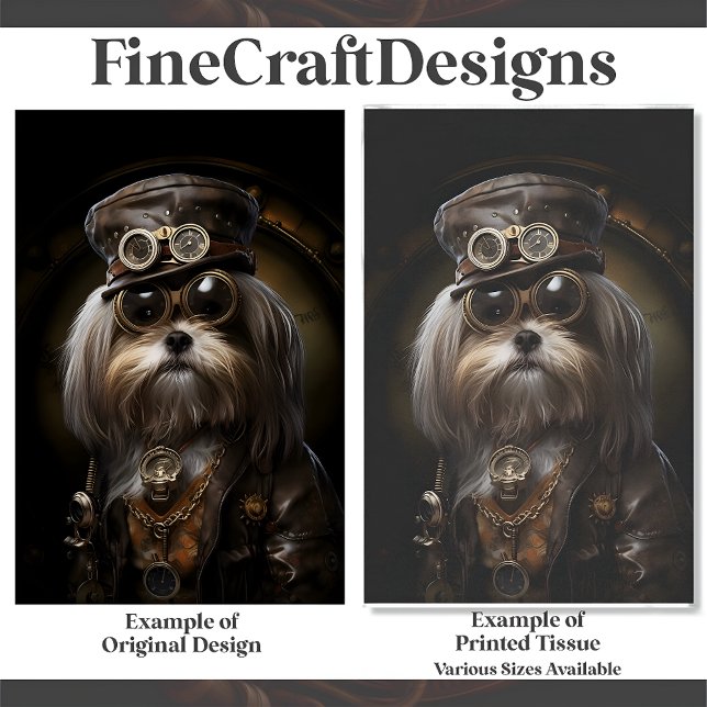 Papier Mousseline Cute Steampunk Shih Tzu Peinture Chien D4L Découpa (Créateur téléchargé)