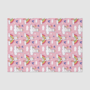 Papier Mousseline Cute Unicorn Chat arc-en-ciel Motif Saint Valentin