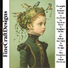 Cute Victorian Girl & Vines & Birds BD9 Découpage