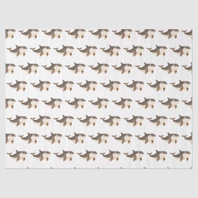 Papier Mousseline Cute Winter Arctic Whale (Recto)