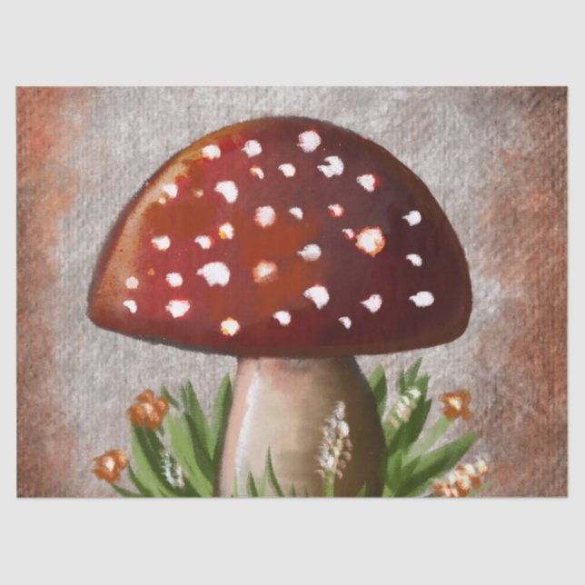 Papier Mousseline Cute Woodland Mushroom Tissue Paper (Recto)