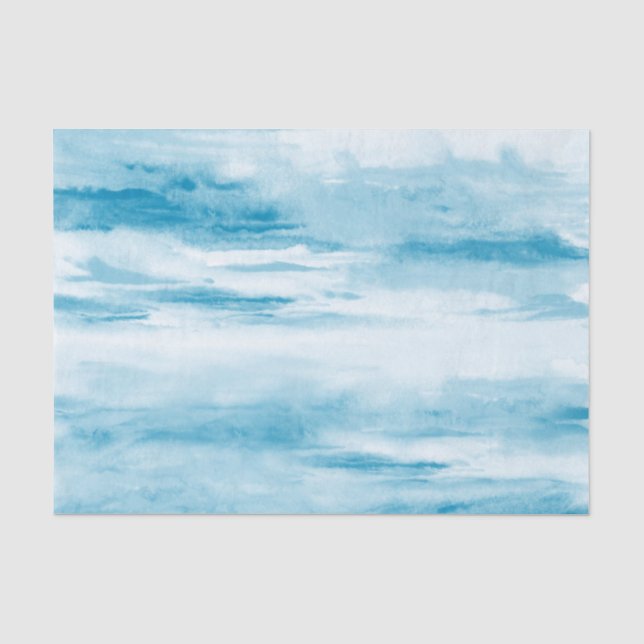 Papier Mousseline Cyan Abstrait (Recto)