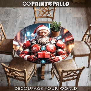 Papier Mousseline Cyborg Black Santa Claus en armure de Noël