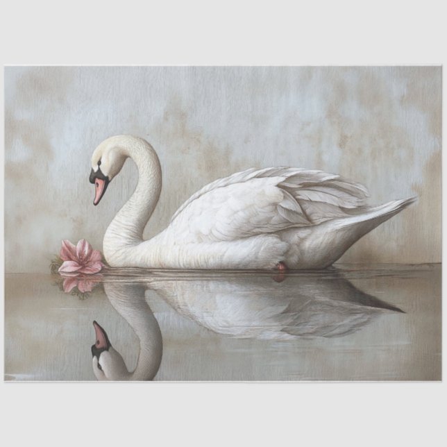 Papier Mousseline Cygne avec une découpage couleur rose vif (Recto)