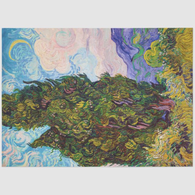 Papier Mousseline Cyprès, Van Gogh (Recto)