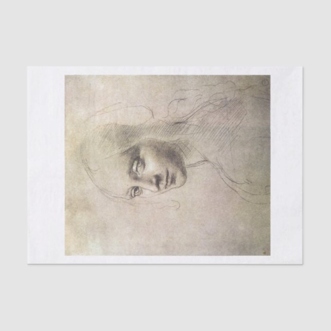 Papier Mousseline Da vinci fille visage découpage (Recto)