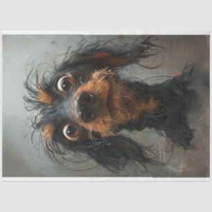 Papier Mousseline Dachshund Blinky Dog Decoupage