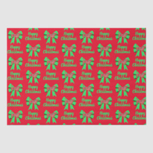Papier Mousseline Dachshund Daxie Christmas Chien & Bow Red
