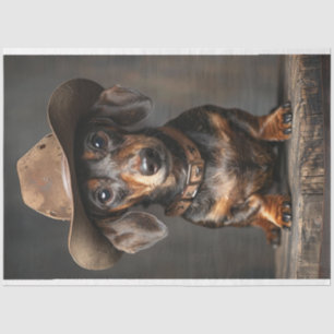Papier Mousseline Dachshund Sheriff Dog sur la chaîne