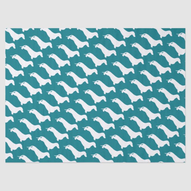 Papier Mousseline Dachshund silhouette blanche + vos idées (Recto)