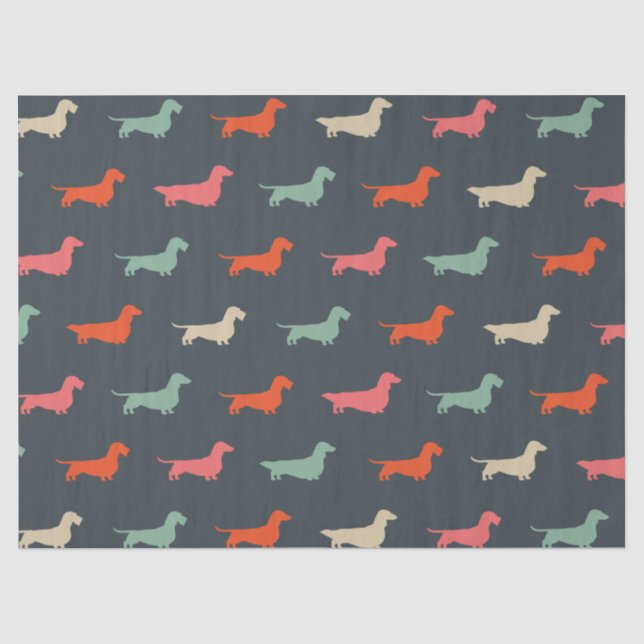 Papier Mousseline Dachshund Silhouettes Wiener Amoureux des chiens (Recto)