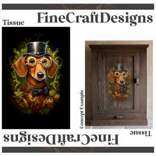 Papier Mousseline Dachshund Steampunk Orné Découpage Droite 149