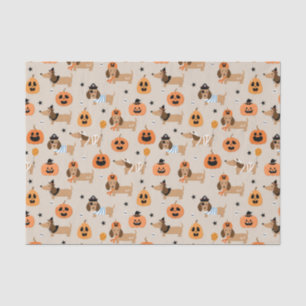 Papier Mousseline Dachshunds en Halloween Costumes Motif