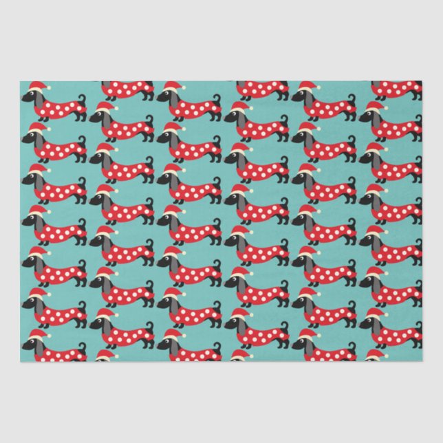 Papier Mousseline Dachshunds Festive (Recto)