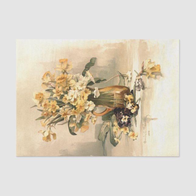 Papier Mousseline Daffodiques, Découpage (Recto)