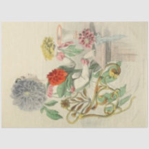 Dahlia Lady papier découpage Floral Vintage