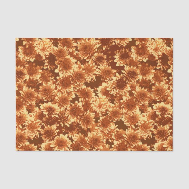 Papier Mousseline Dahlia moderne Motif, Brown et or (Recto)