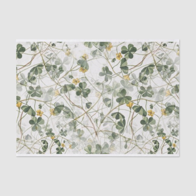 Papier Mousseline Dainty Woodland Jaune Fleur sauvage Oxalis Floral  (Recto)