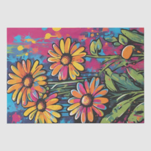Papier Mousseline Daisy Delight Pop Art Blossoms papier découpage