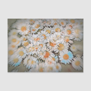 Papier Mousseline Daisy Print White Flower Art Découpage