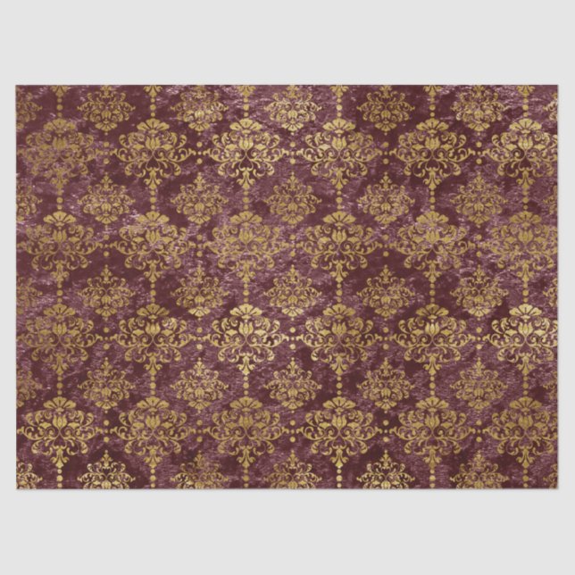 Papier Mousseline Damas d'or sur le découpage Arrière - plan de Bour (Recto)