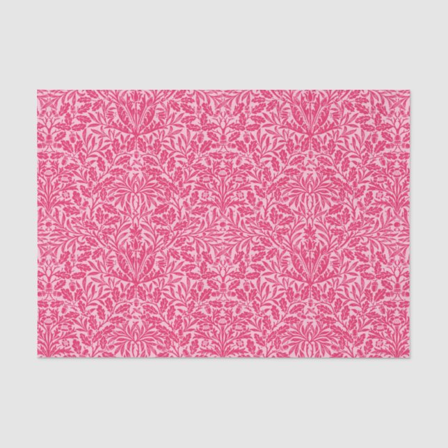 Papier Mousseline Damas florales Art Nouveau, rose profond de Fuchsi (Recto)