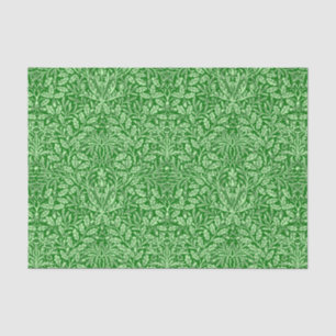 Papier Mousseline Damas florales de style Art nouveau, vert émeraude