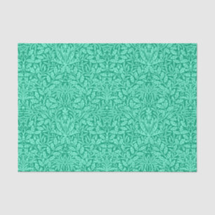 Papier Mousseline Damas florales, turquoise et aqua Art nouveau