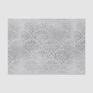 Papier Mousseline Damas gris vintage