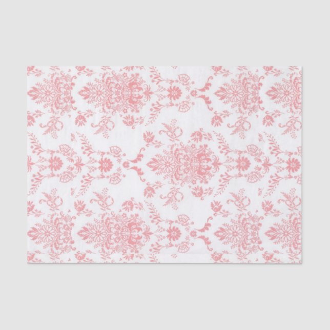 Papier Mousseline Damas rose (Recto)