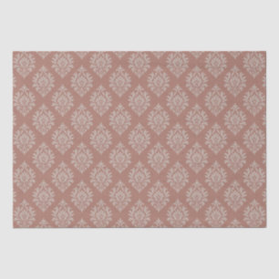 Papier Mousseline Damas victorienne vintage, Parchemin sur ton bleu