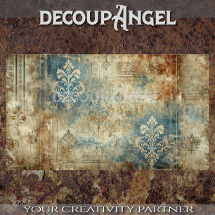 Papier Mousseline Damask Patina #1 Découpage