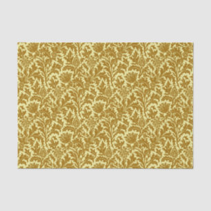 Papier Mousseline Damassé de chardon de William Morris, or de