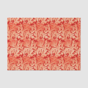 Papier Mousseline Damassé, mandarine et orange-clair Jacobean de