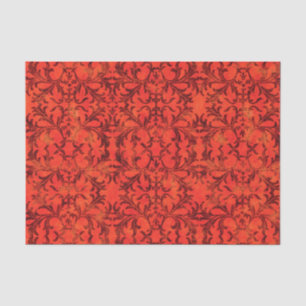Papier Mousseline Damassé rouge élégante