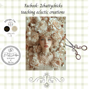 Papier Mousseline Dame de l'ère du Jazz avec chapeau floral découpag