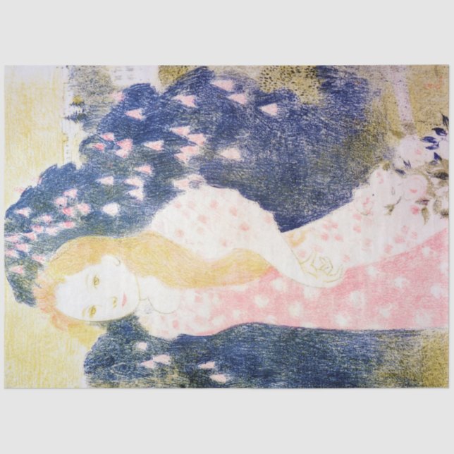 Papier Mousseline Dame en Robe rose, Maurice Denis (Recto)