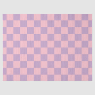Papier Mousseline Damier lilas et rose