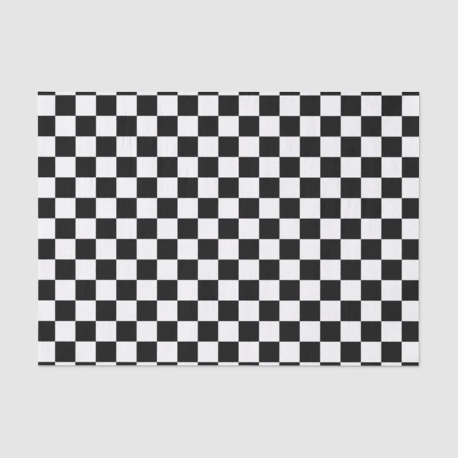 Papier Mousseline Damier noir et blanc (Recto)