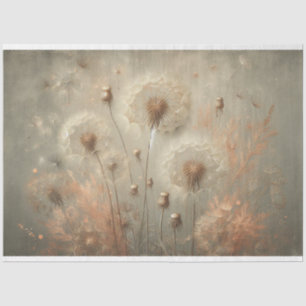 Papier Mousseline Dandelion vintage Flora Découpage