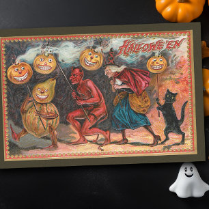 Papier Mousseline Danse vintage Halloween sorcière, Citrouilles, Dia