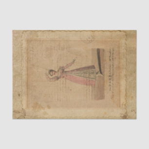 Papier Mousseline Danseur Ephemera vintage