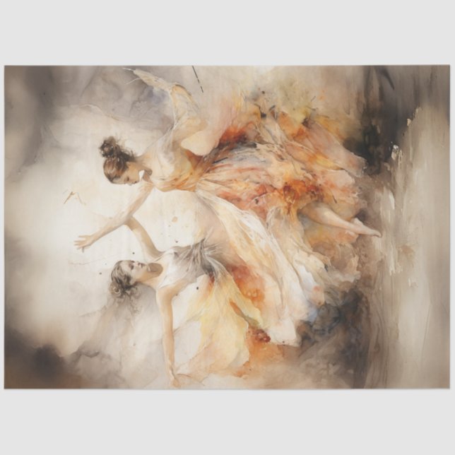 Papier Mousseline Danseurs de ballet Whimsical Decoupage (Recto)